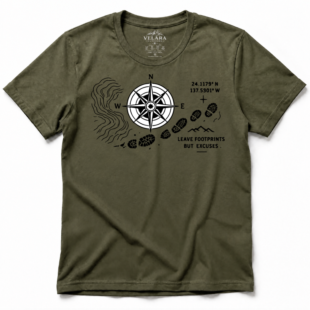 Leave Footprints Not Excuses Compass T-Shirt - Image 3