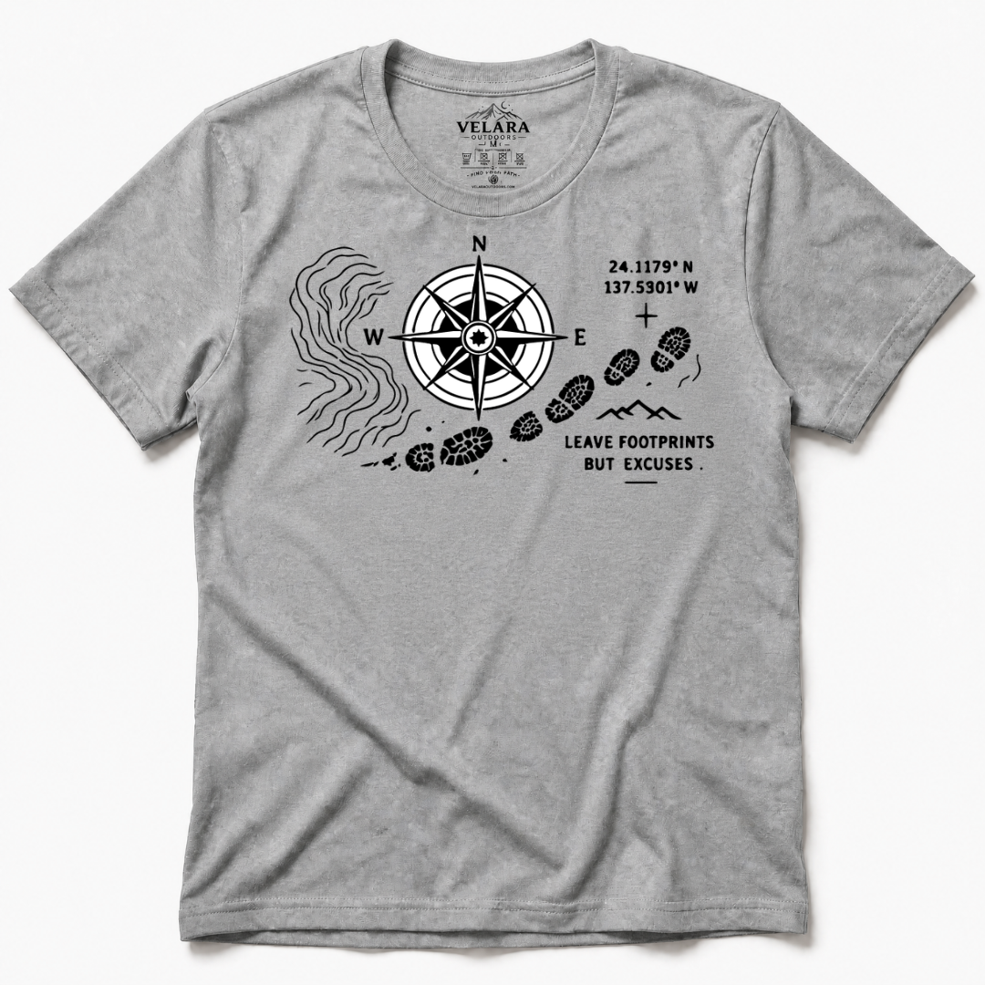 Leave Footprints Not Excuses Compass T-Shirt - Image 2