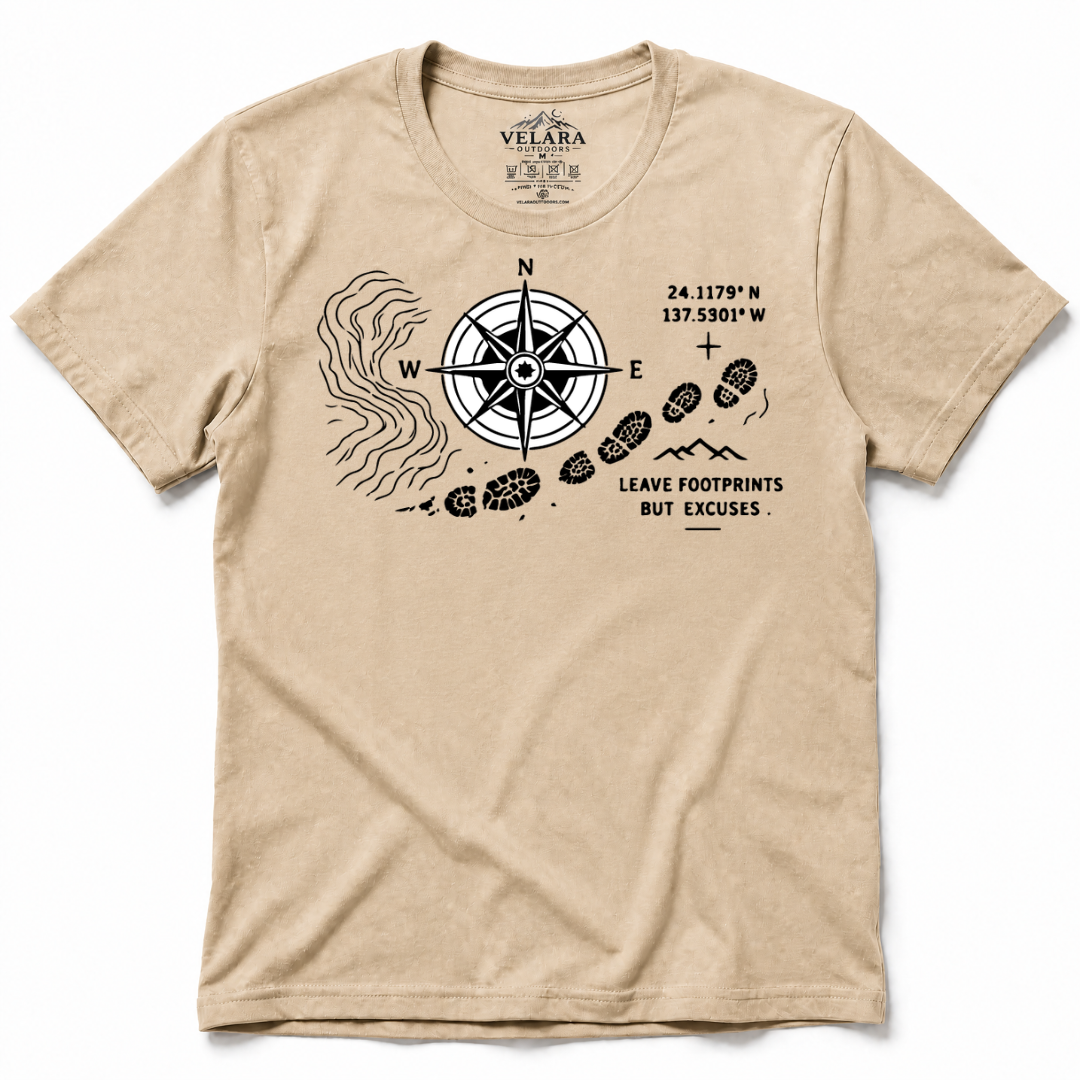 Leave Footprints Not Excuses Compass T-Shirt - Image 4